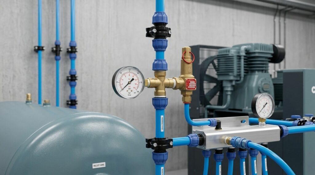 mantenimiento de partes de una instalación de aire comprimido